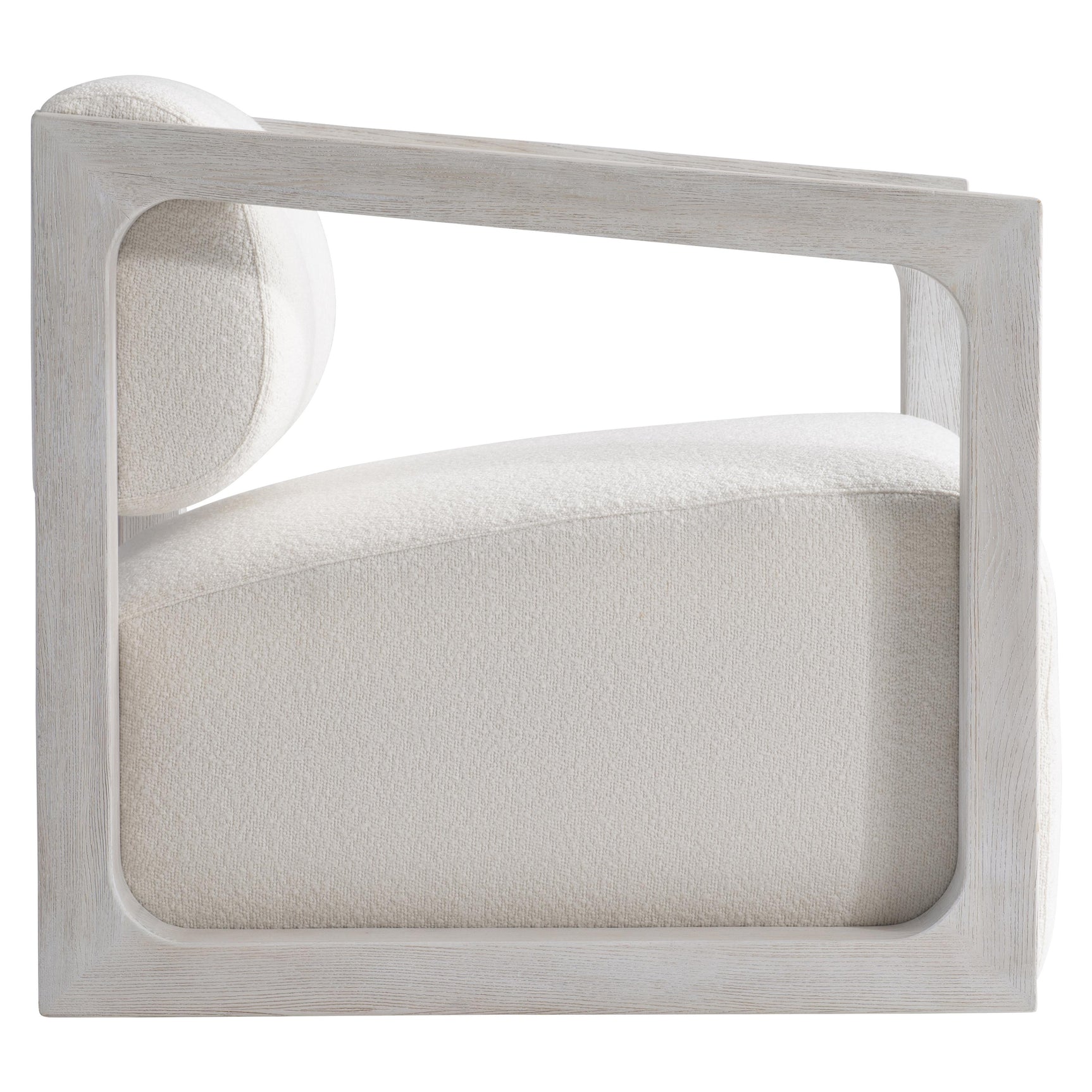 Mica White/Cream/Weathered Bone Fabric Swivel Chair - Ornate Home