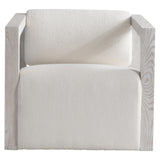 Mica White/Cream/Weathered Bone Fabric Swivel Chair - Ornate Home
