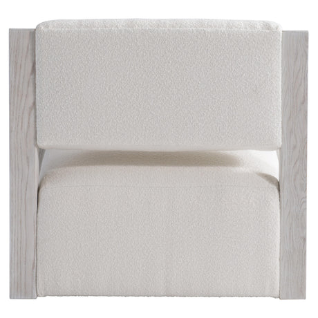 Mica White/Cream/Weathered Bone Fabric Swivel Chair - Ornate Home