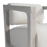 Mica White/Cream/Weathered Bone Fabric Swivel Chair - Ornate Home