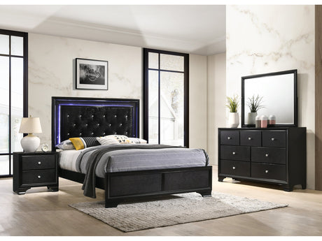 Micah Black LED Youth Panel Bedroom Set - Ornate Home