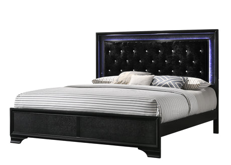 Micah Black LED Panel Bedroom Set - Ornate Home