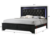 Micah Black LED Panel Bedroom Set - Ornate Home