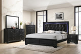 Micah Black LED Panel Bedroom Set - Ornate Home