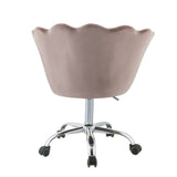 Micco Rose Quartz Velvet & Chrome Office Chair - Ornate Home