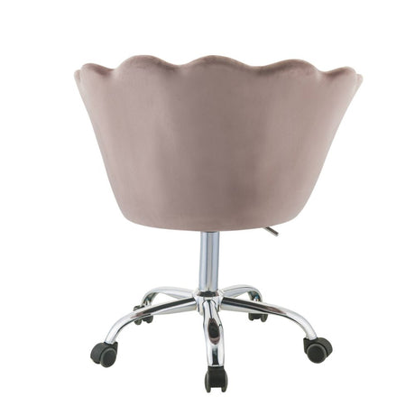 Micco Rose Quartz Velvet & Chrome Office Chair - Ornate Home