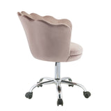 Micco Rose Quartz Velvet & Chrome Office Chair - Ornate Home