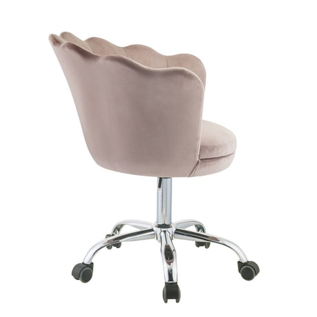 Micco Rose Quartz Velvet & Chrome Office Chair - Ornate Home