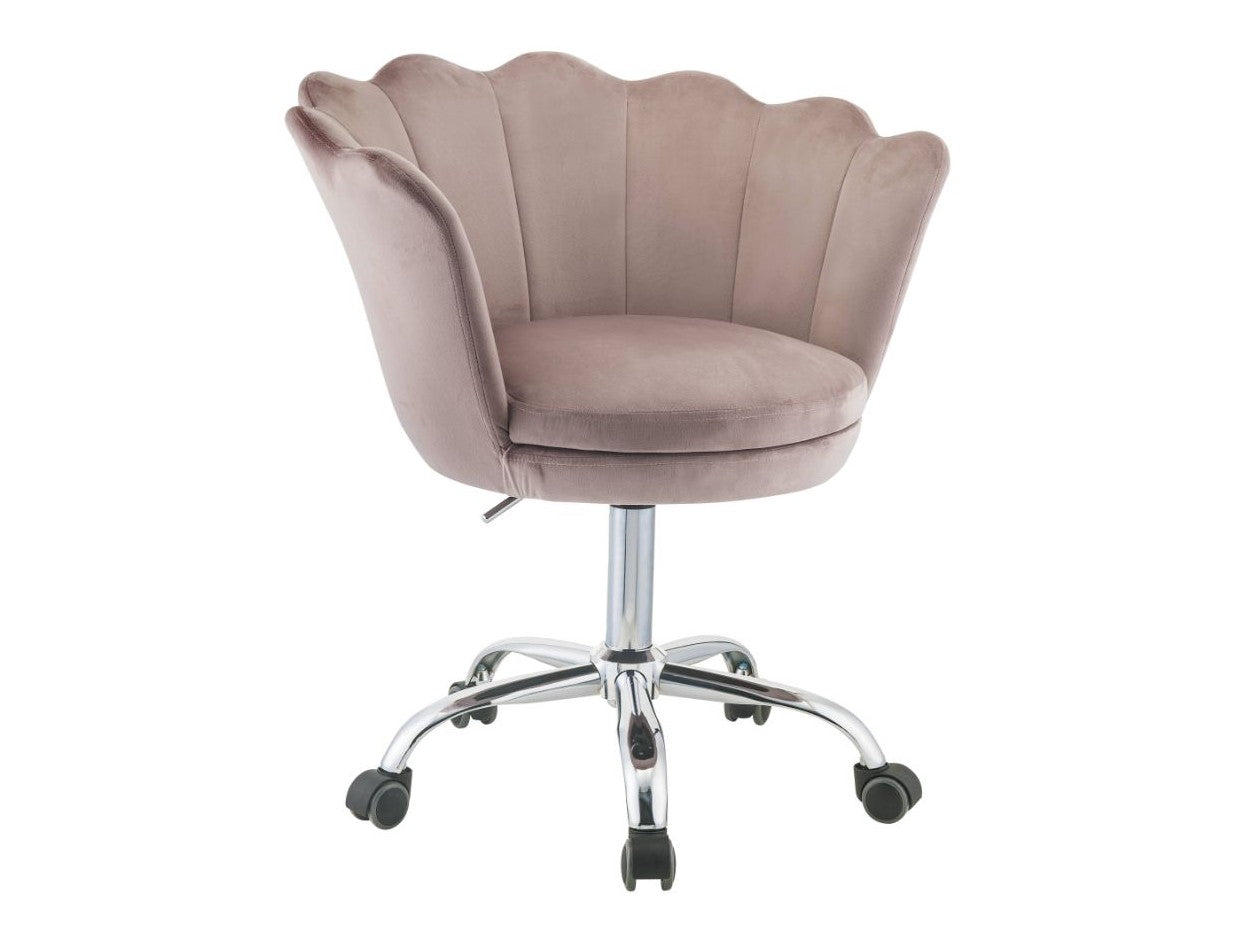Micco Rose Quartz Velvet & Chrome Office Chair - Ornate Home