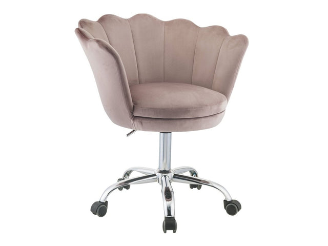 Micco Rose Quartz Velvet & Chrome Office Chair - Ornate Home