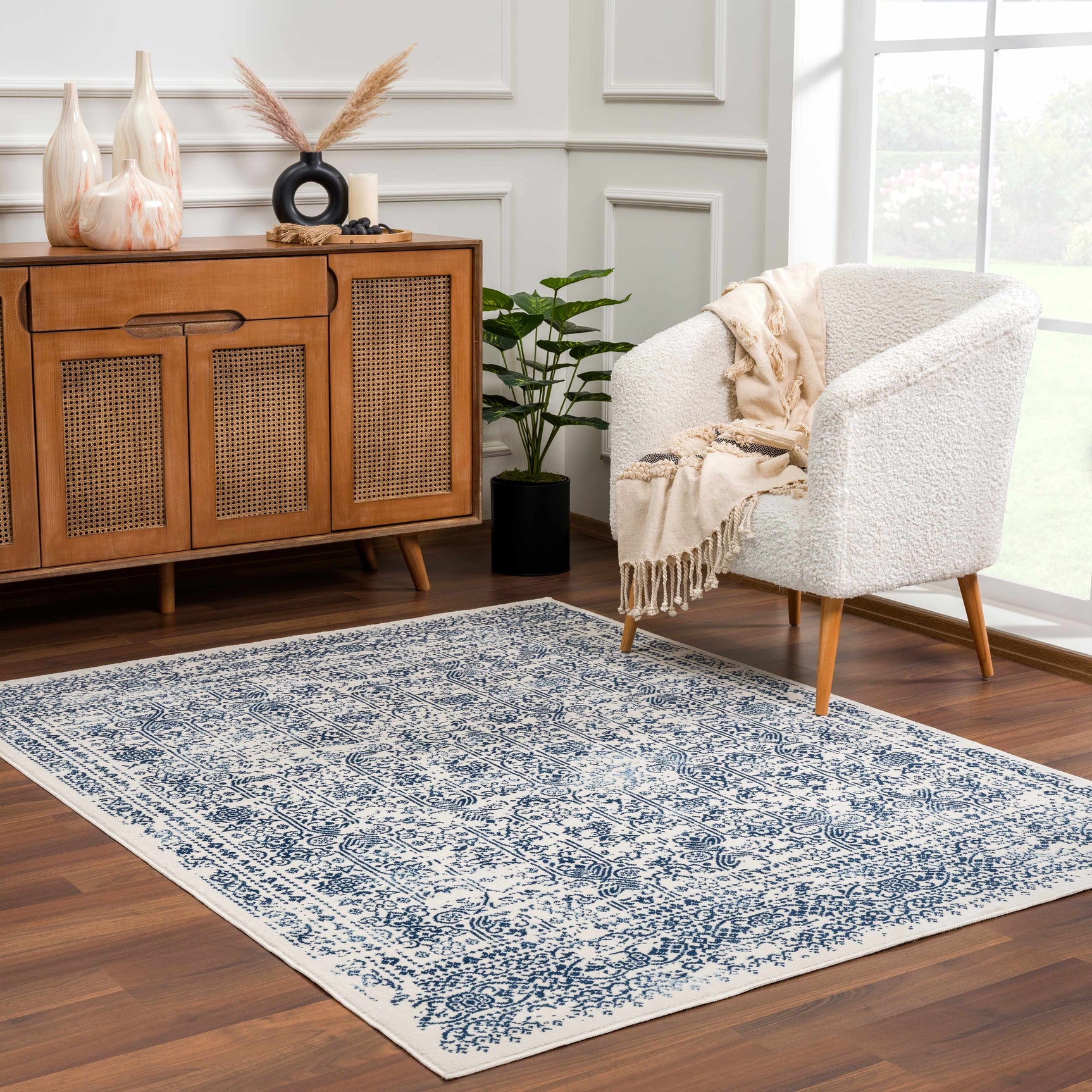 Michie Blue Area Rug - Clearance - Ornate Home