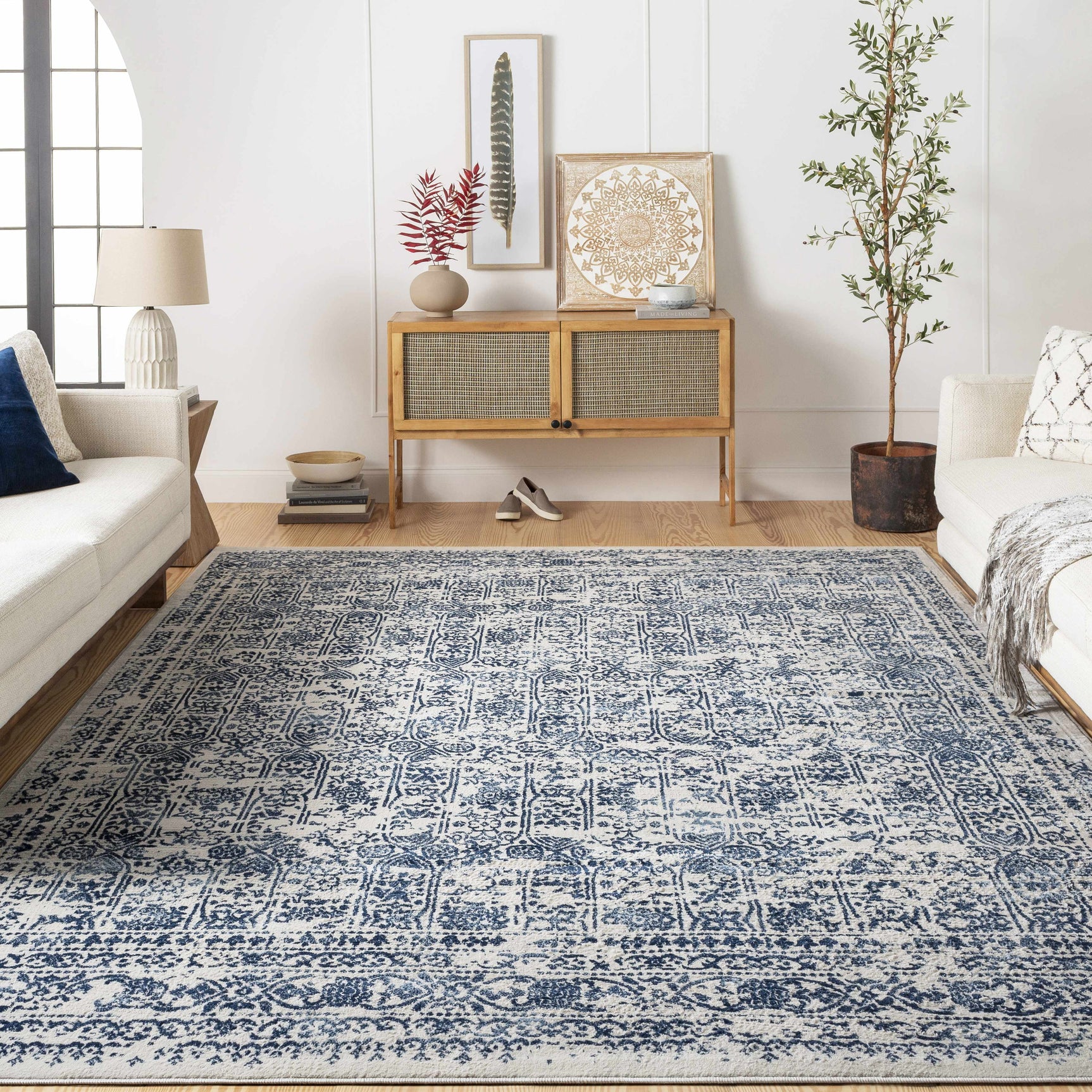 Michie Blue Area Rug - Clearance - Ornate Home