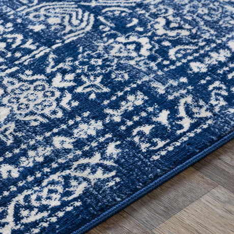 Michie Dark Blue Area Rug - Clearance - Ornate Home