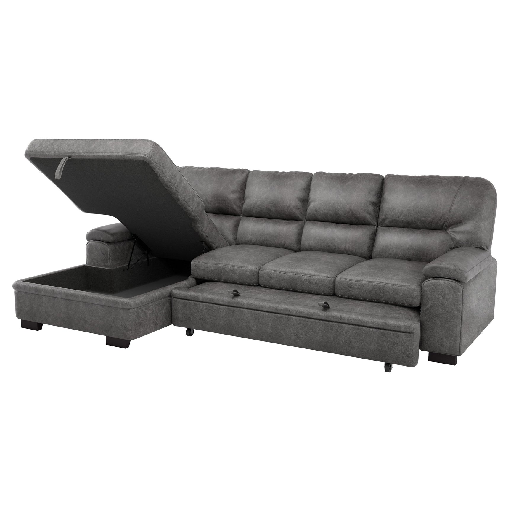 Michigan Dark Gray 2-Piece Sectional with Left Chaise - Ornate Home