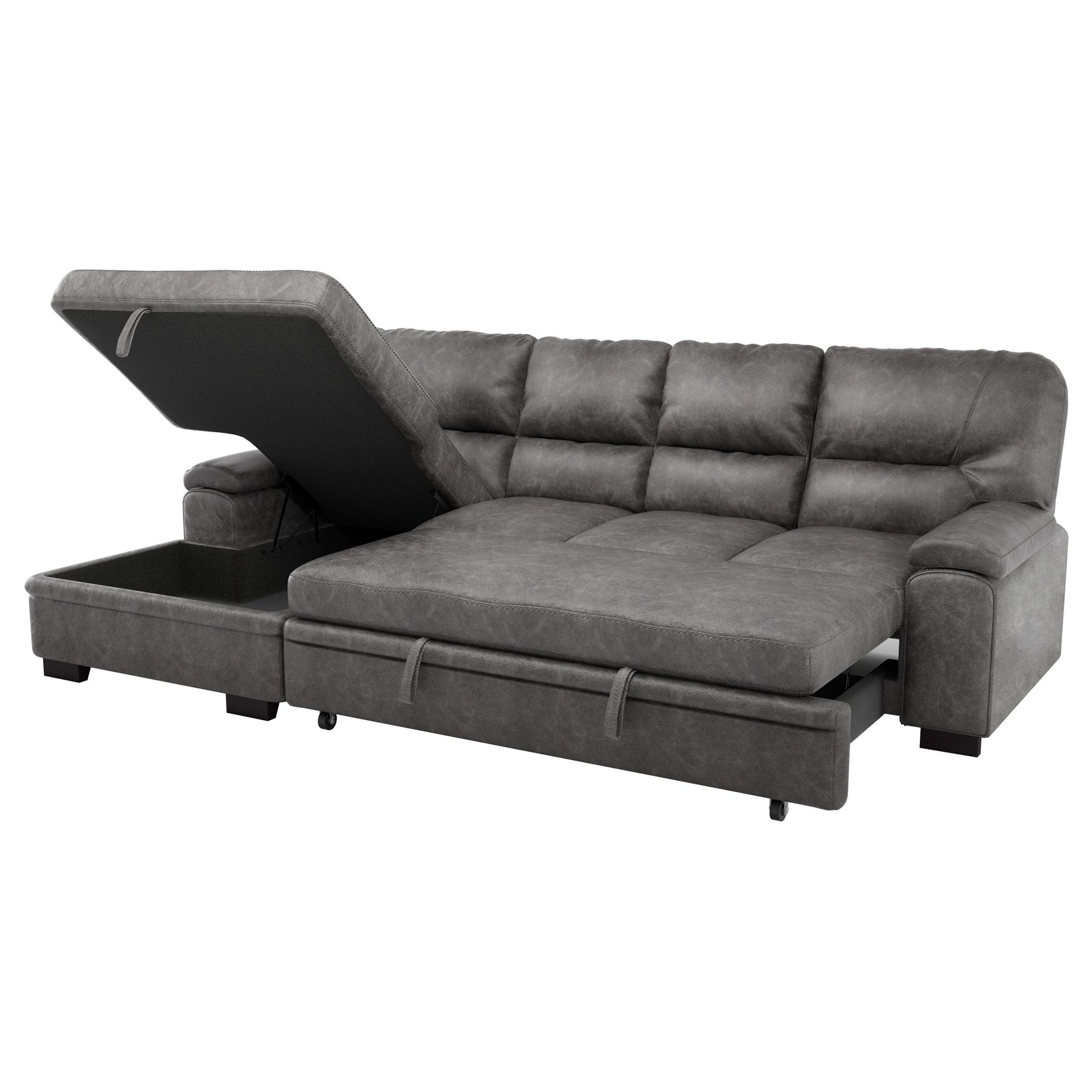 Michigan Dark Gray 2-Piece Sectional with Left Chaise - Ornate Home
