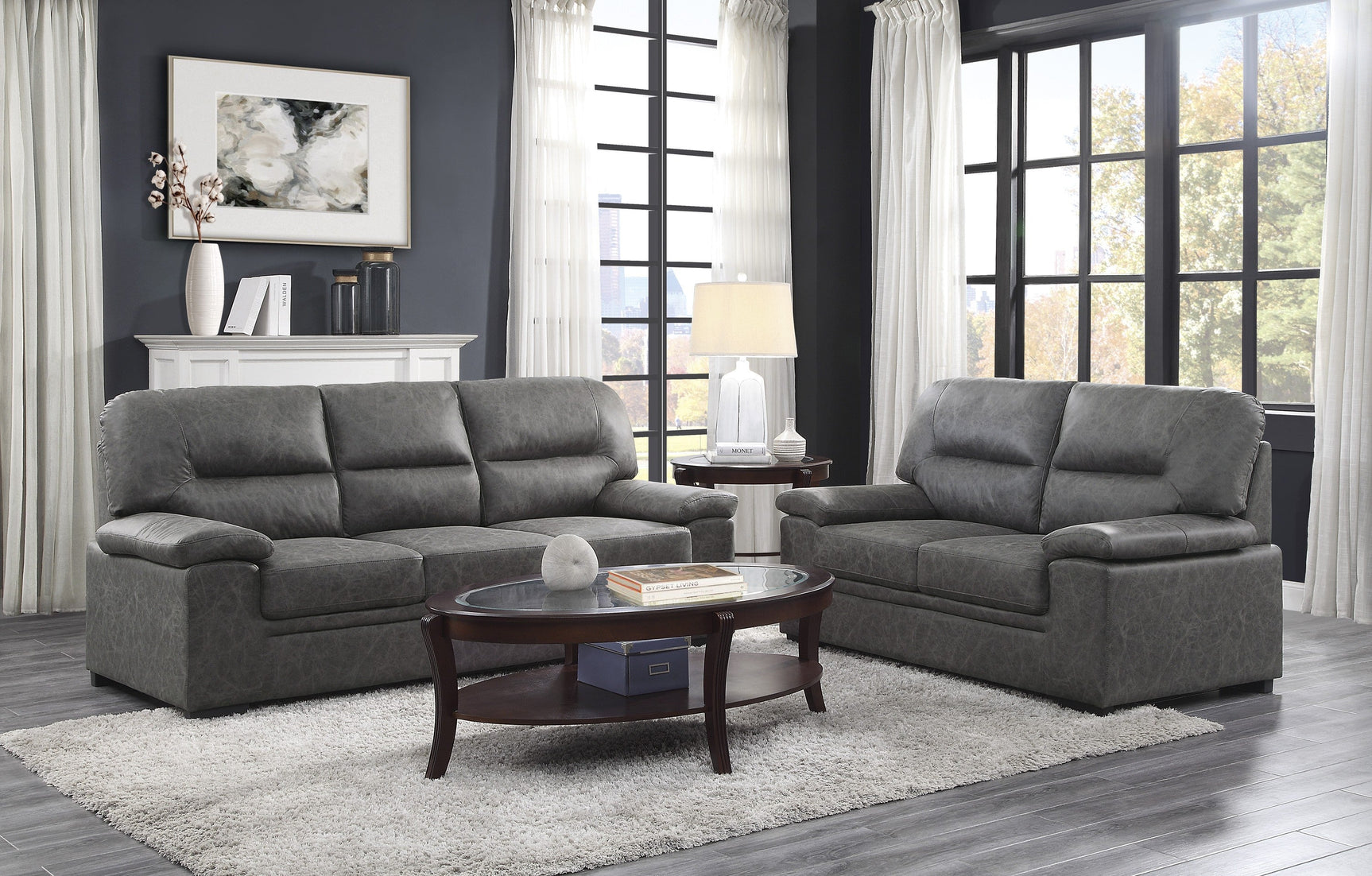 Michigan Dark Gray Loveseat - Ornate Home