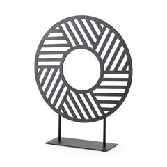 Micra Matte Black 13.4"H Metal Decorative Object on a Stand - Ornate Home