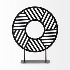 Micra Matte Black 13.4"H Metal Decorative Object on a Stand - Ornate Home