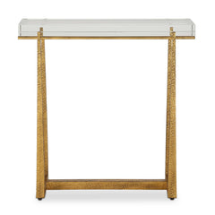 Midas Brass Thick Crystal Accent Table - Ornate Home