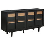 Middleton Black 4-door Sideboard Server with Dual Drawers - Ornate Home