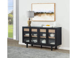 Middleton Black 4-door Sideboard Server with Dual Drawers - Ornate Home