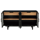 Middleton Black 4-door Sideboard Server with Dual Drawers - Ornate Home