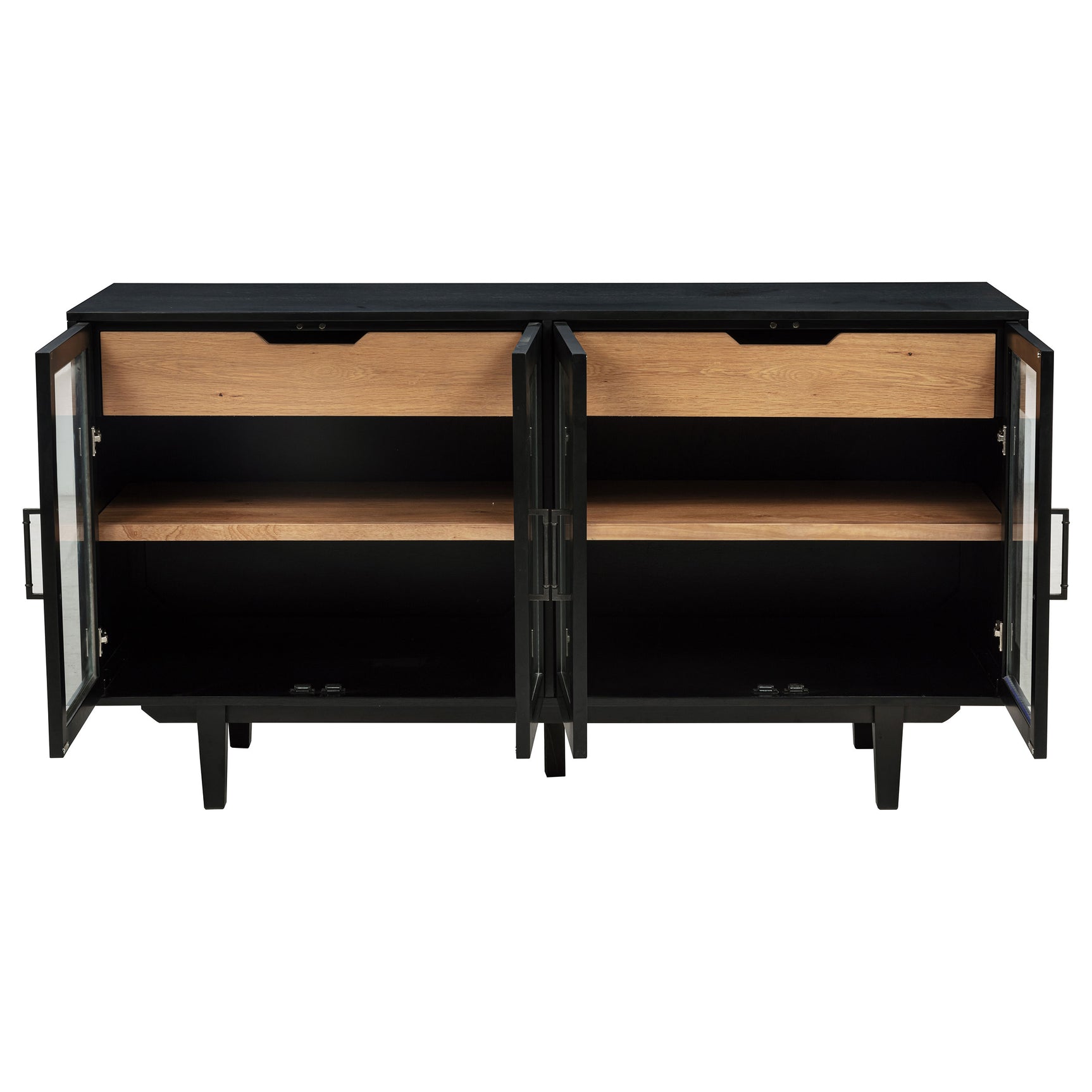 Middleton Black 4-door Sideboard Server with Dual Drawers - Ornate Home