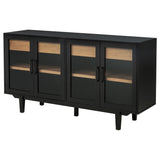 Middleton Black 4-door Sideboard Server with Dual Drawers - Ornate Home