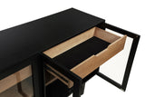 Middleton Black 4-door Sideboard Server with Dual Drawers - Ornate Home
