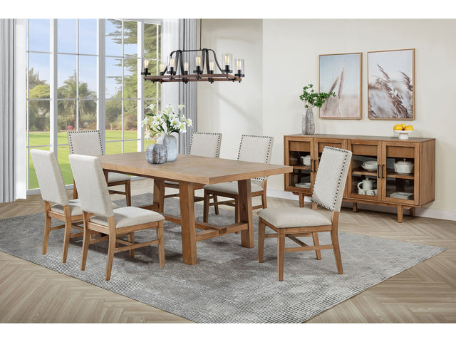 Middleton Brown and Beige 7-piece Extension Leaf Dining Set - Ornate Home
