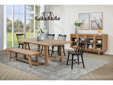 Middleton Brown and Black 6-piece Extension Leaf Dining Set - Ornate Home