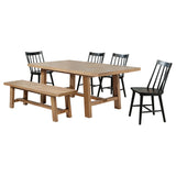 Middleton Brown and Black 6-piece Extension Leaf Dining Set - Ornate Home