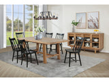 Middleton Brown and Black 7-piece Extension Leaf Dining Set - Ornate Home