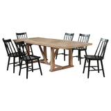 Middleton Brown and Black 7-piece Extension Leaf Dining Set - Ornate Home