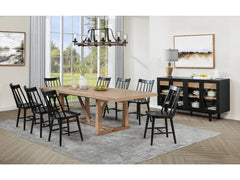 Middleton Brown and Black 9-piece Extension Leaf Dining Set - Ornate Home