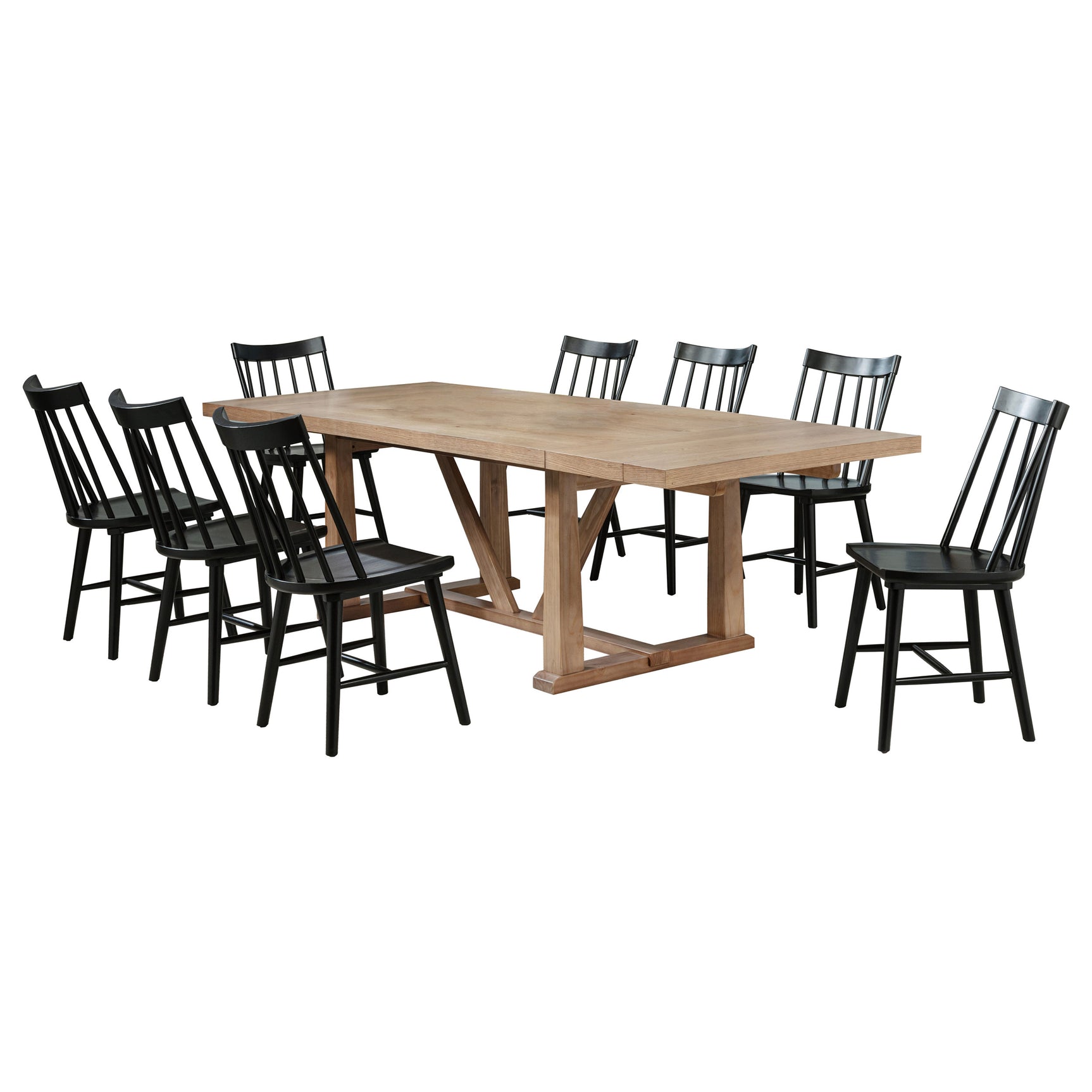 Middleton Brown and Black 9-piece Extension Leaf Dining Set - Ornate Home