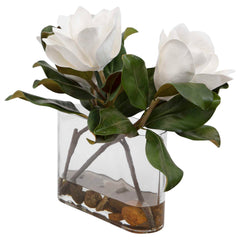 Middleton Green/White Magnolia Flower Centerpiece - Ornate Home