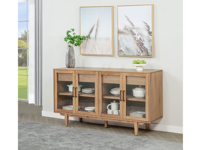 Middleton Natural 4-door Sideboard Server with Dual Drawers - Ornate Home