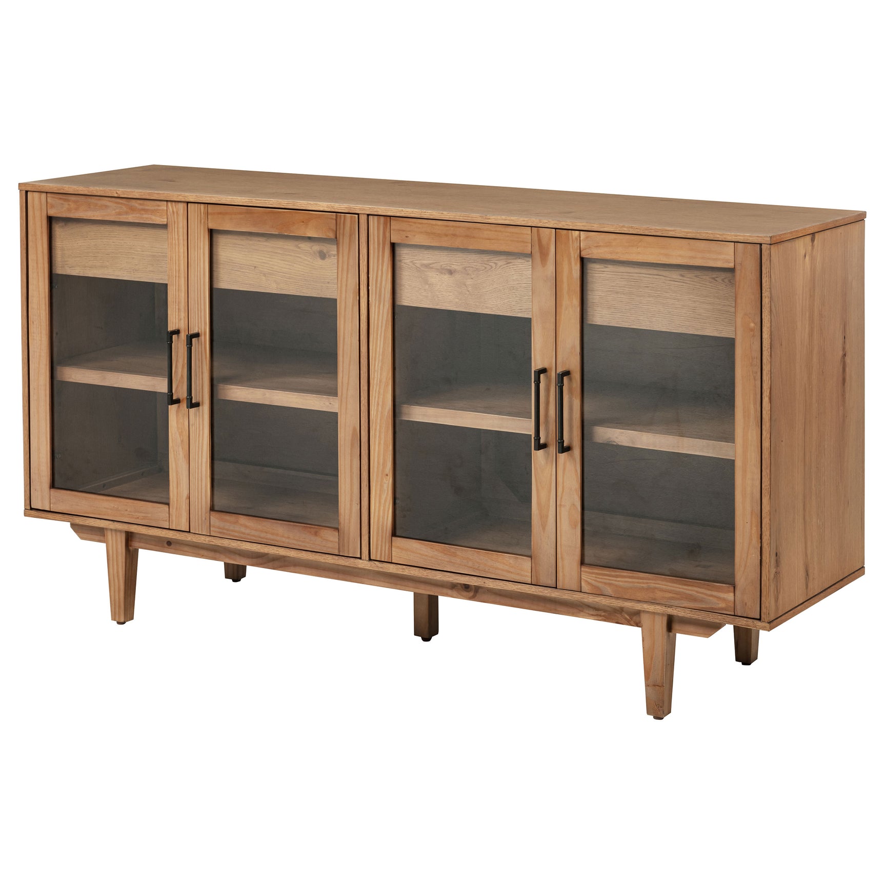 Middleton Natural 4-door Sideboard Server with Dual Drawers - Ornate Home