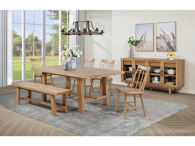 Middleton Natural Brown 6-piece Extension Leaf Dining Set - Ornate Home