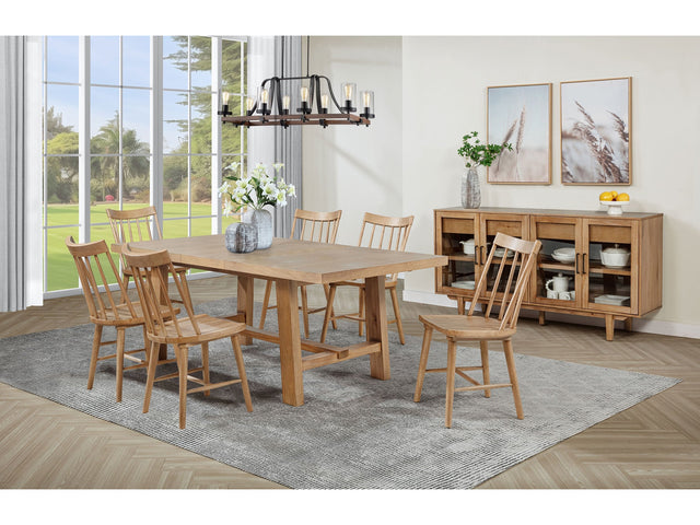 Middleton Natural Brown 7-piece Extension Leaf Dining Set - Ornate Home