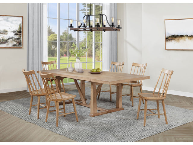 Middleton Natural Brown 7-piece Extension Leaf Dining Set - Ornate Home
