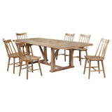 Middleton Natural Brown 7-piece Extension Leaf Dining Set - Ornate Home