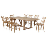Middleton Natural Brown 9-piece Extension Leaf Dining Set - Ornate Home