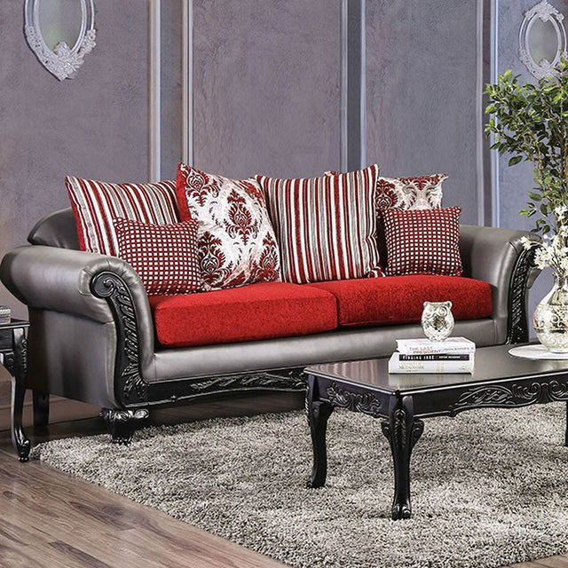 Midleton Gray/Red/Black Sofa - Ornate Home