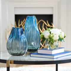 Midnight Horizon Black/Blue Vases (Set of 2) - Ornate Home