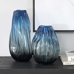 Midnight Horizon Black/Blue Vases (Set of 2) - Ornate Home