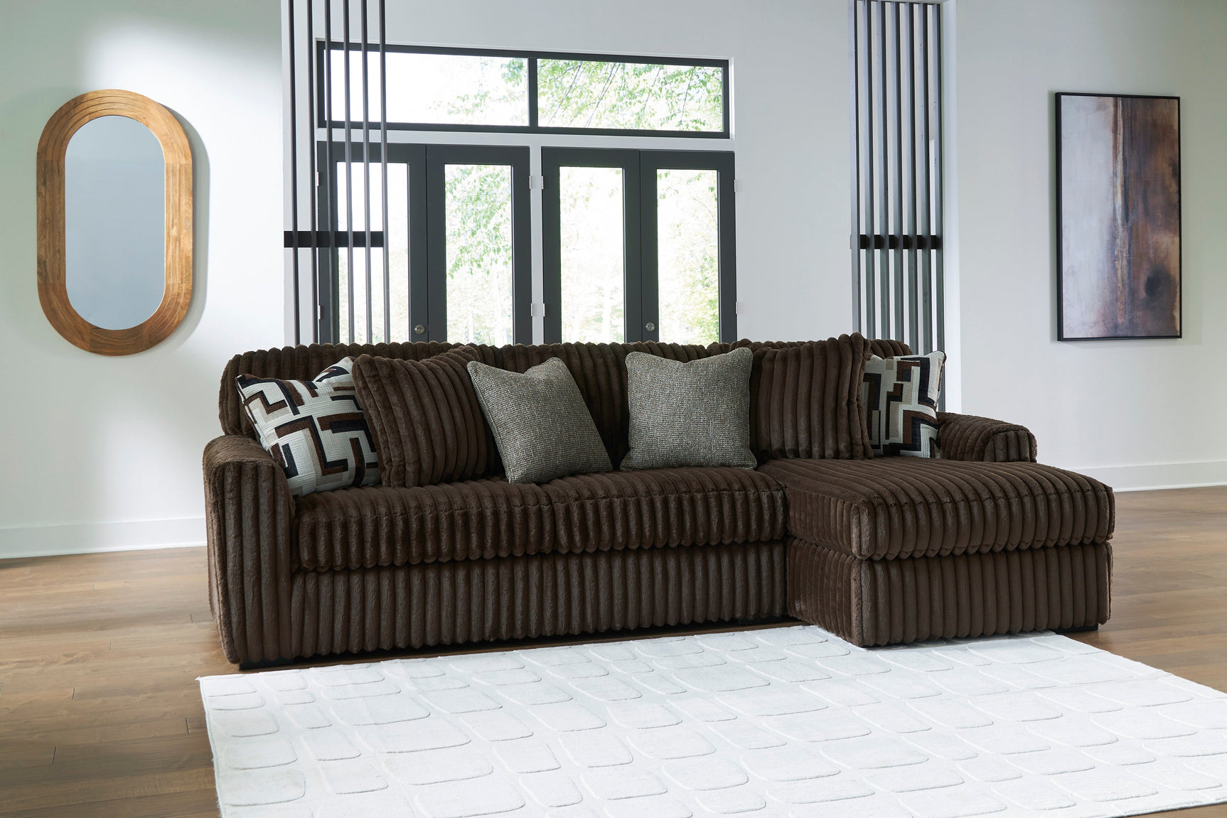 Midnight-Madness Chocolate 2-Piece RAF Sectional Sofa with Chaise (Online Special Price) - Ornate Home