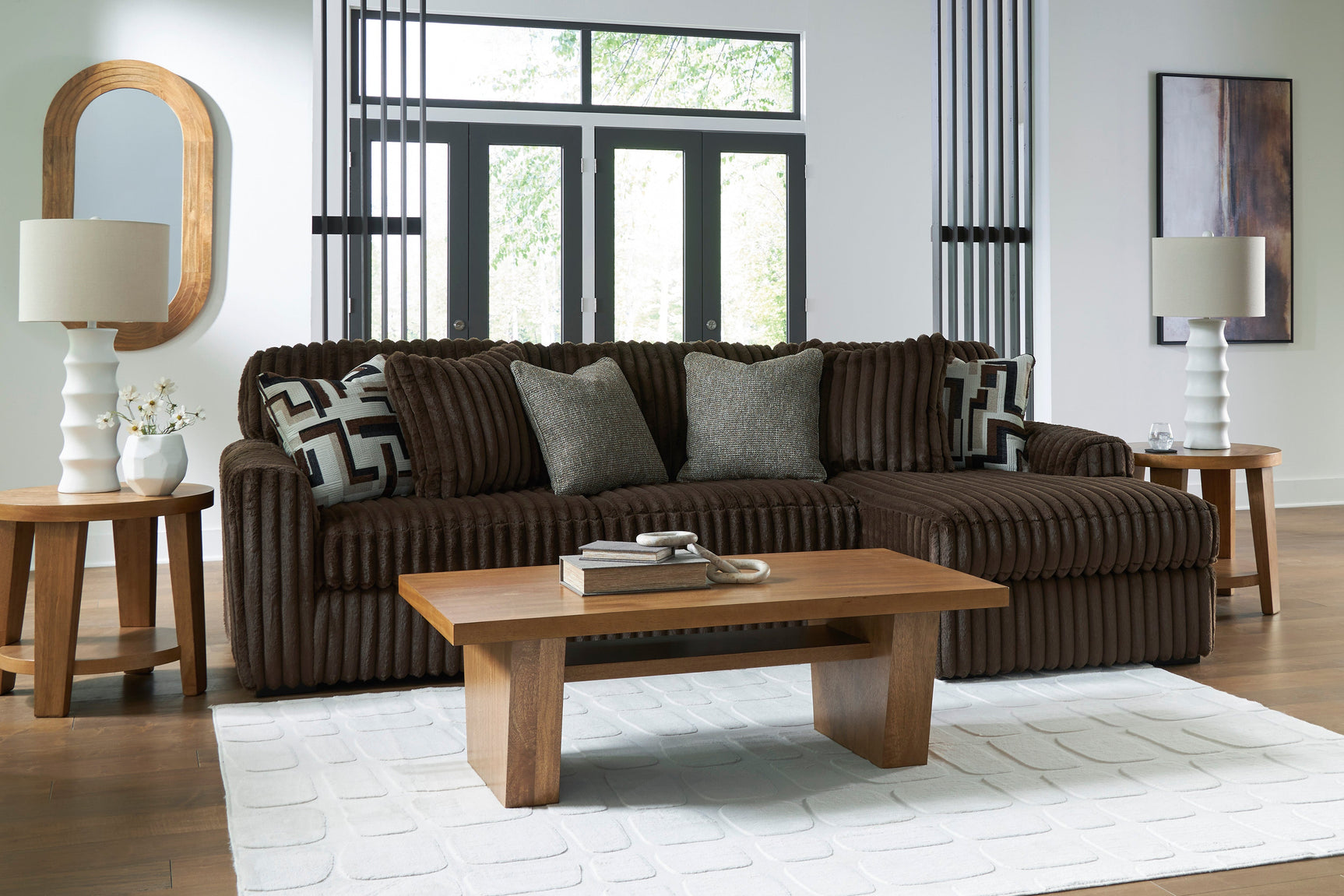 Midnight-Madness Chocolate 2-Piece RAF Sectional Sofa with Chaise (Online Special Price) - Ornate Home
