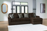 Midnight-Madness Chocolate 2-Piece RAF Sectional Sofa with Chaise - Ornate Home